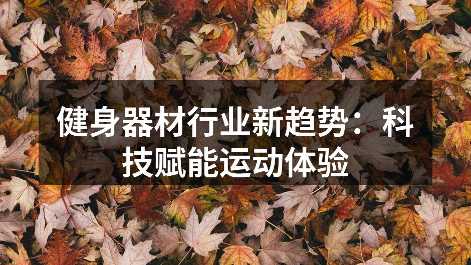 智能健身器材提升运动体验